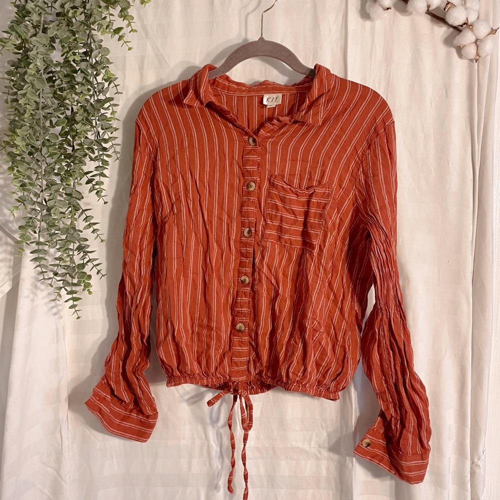 Drawstring Button Up shirt